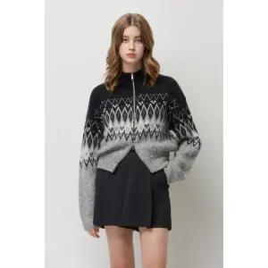 [시슬리](대구신세계)모헤어 블렌드 노르딕 집업 니트 SAKC32561