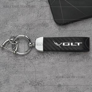 시보레 볼트 EUV 엠블럼에 대한 탄소 섬유 패션 가죽 키 체인 남성 자동차 열쇠 고리 액세서리