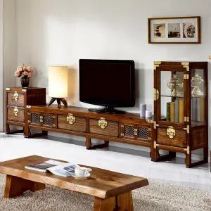 [마루엔개비] 미송 7자 여닫이 거실문갑세트 300cm