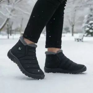 남성 겨울운동화 패딩 슬립온 기모안감 방한 털부츠 2색