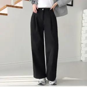 바지 핀턱 기모 겨울 여성 팬츠 와이드 여자 통바지 코튼