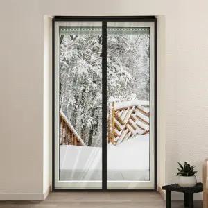 자석 방풍커튼 중 100x210 현관문 방풍비닐 막 바람막이 투명 방문 PVC 우레탄 커텐 단열 보온 외풍 필름