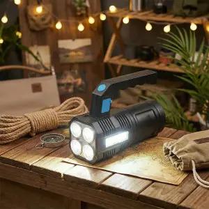 [제이커머스]4구 방수 충전식 led 후레쉬 손전등 랜턴 후래쉬 후레시 휴대용손전등 고성능후레쉬 미니손전