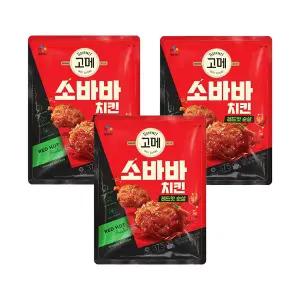 CJ 고메 소바바치킨 레드핫 순살 375g, 3개