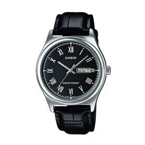 [신세계라이브쇼핑]카시오 MTP-V006L-1B 남성 라운드 아날로그 가죽 손목 시계