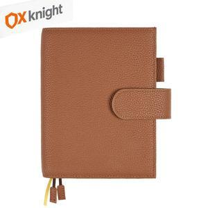 OX KNIGHT 2026 럭셔리 오리지널 시리즈 A6 플러스 커버 노트북용 리치 그레인 소가죽 플래너 오거나이저