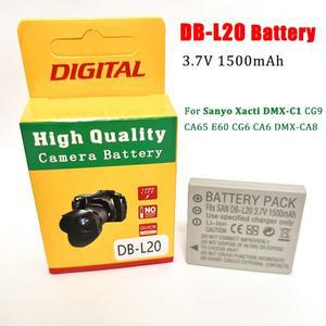 DB-L20 배터리 1500mAh 3.7V 충전식 산요 Xacti DMX-C1 C4 C5 C6 CA8 CA9 카메라