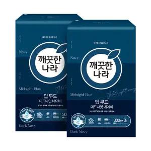 깨끗한나라 딥무드 미용티슈 미드나잇 네이비 300매 3입 2개