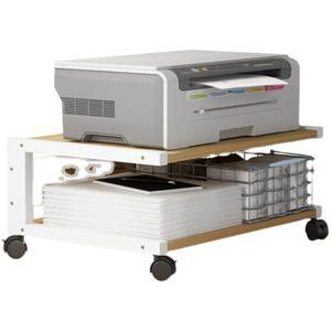 이동식 2단 선반 프린트거치대 컴퓨터 낮은형 화이트바퀴보드2개2단 프린터 컴퓨터본체받침