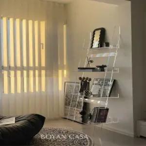 아크릴 책장 진열대 거실 장식장 조립식 사다리 투명