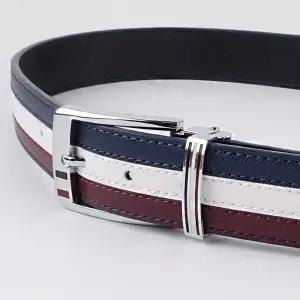 남자 골프벨트 삼색라인 가죽 캐주얼 골프웨어 허리띠