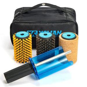 XCMAN Ski Roto 브러시 키트 100mm 길이-나일론, 말털, 코르크, 손잡이 및 안전 쉴드/후드가 있는 차축