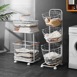 올스텐세탁바구니 런드리 빨래 3단 철제 바퀴 빨래함