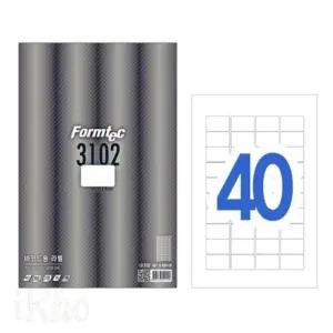 iRho 바코드용 라벨 3102 40칸 20매 라벨종이 라벨지프린트