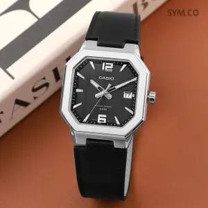 정품 스타샵 카시오 MTP-B195L-1A 스타일리시 빈티지 사각 금속 텍스쳐 남자 가죽 시계 c167