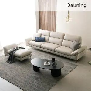 [다우닝] 시엘 4인 전체 천연가죽 소파+스툴