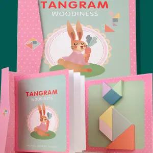 어린이 자석 칠교놀이 탱그램 창의력 두뇌발달 교육용 교구 Blue Pink