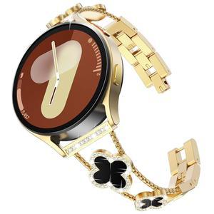 삼성 갤럭시 워치 8 40mm / 44mm 클래식 46mm 2025와 호환되는 Surace, 워치8 여성용 노 갭 다이아몬드 메탈 밴드 손목밴드 클로버 팔찌 드레시