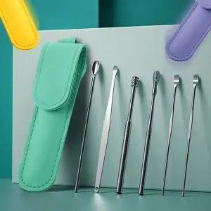 고급 가죽케이스 6종 귀이개세트 휴대용 케이스포함 (WFKKGEI)