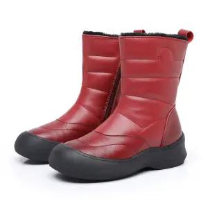 여자 신발 아이템 미들부츠 스노우 부츠 보온성 폴라폴리스 면화 겨울 가죽 앵클 빵 라지 M스포4