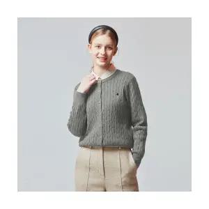 비버리힐스폴로클럽 BHPOLOCLUB 여성 라운드넥 케이블 니트 가디건 TK378