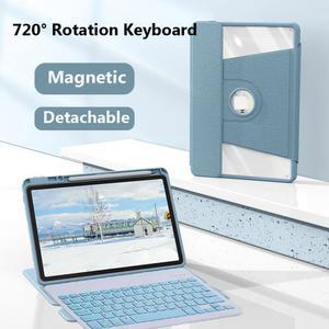 키보드 루프 더스트 커버 아크릴 덮개 갤럭시 탭 S6 라이트 10.4인치 A8 10.5 S9 FE S8 S7 11 A9 플러스 360 회전식 케이스 투명