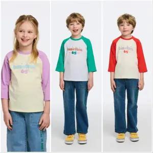 갤러리아 베네통키즈(26S)배색라글란티셔츠 QATS02611