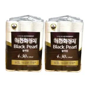착한화장지 블랙펄 4겹 화장지 30m 30롤 2팩