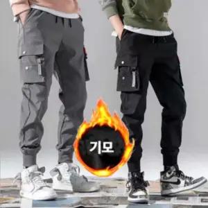 기모 안감 밴딩카고 바지 포켓 조거 팬츠