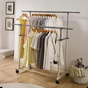 이동식미니행거 2단 이동식행거 옷걸이행거 철제행거 스텐드행거 1P