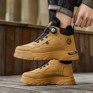 남성 겨울 털안감 방한 다이얼 하이탑 워커 운동화