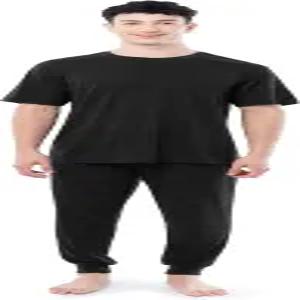 룸맨 360 스트레치 크루넥 상의와 조거 팬츠 슬립 파자마 세트의 과일