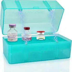 냉장고용 거번 8슬롯 성 인슐린 바이알 보관 10ML 주사 홀더 케이스 - 요구 사항 충족 (녹색)