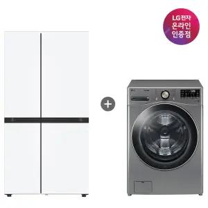 LG 디오스 AI 오브제컬렉션 냉장고 (양문형) + LG 트롬 세탁기 (S836MQQ012 + F24VDLP)