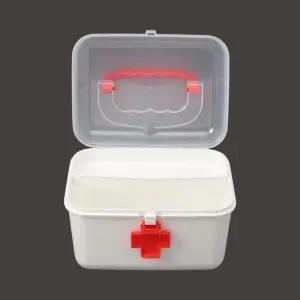투명커버 구급함 (레드 21.5cm) DK84약품보관함 구급약통 약상자 응급 실버용품 약케이스 약보 가정용약