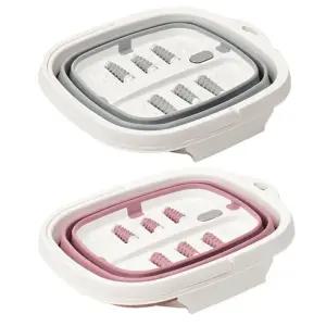 폴딩 족욕기 지압 각질제거안마 탕기 접이식 욕기 제거 욕대야 틈새수납