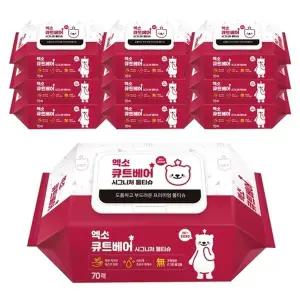 [엑소] 큐트베어 시그니처 고평량 물티슈 캡형 70매 10팩