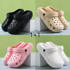 좋은 품질 1+1 밴드 샌들 펀칭 휴가슬리퍼 발편한 여름슬리퍼 두꺼운바닥