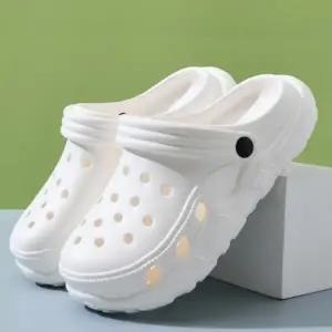 좋은 품질 화이트 밴드 샌들 펀칭 휴가슬리퍼 발편한 여름슬리퍼 두꺼운바닥