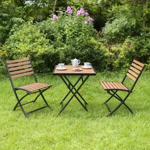 야드니 접이식 테이블 2인 세트 야외 실내 정원 폴딩 테라스 카페 커피숍 간이 수지목 행사