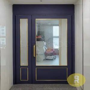 12번 비대칭양개스윙중문 고시형 로열블루 투명망입(부식)강화유리