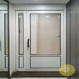 08번 비대칭양개스윙중문 고시형 펄화이트 투명망입(부식)강화유리