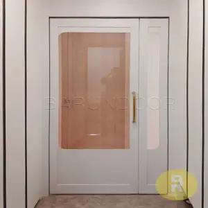 76번 비대칭양개스윙중문 상하부 스퀘어형 펄화이트 투명강화유리