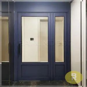 31번 폴딩스윙중문 고시형 군청색 네이비 투명망입(부식)강화유리