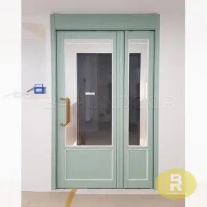 52번 폴딩스윙중문 고시형 올리브 그레이 투명강화유리