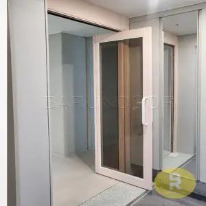 36번 폴딩스윙중문 베이비핑크 브론즈강화유리