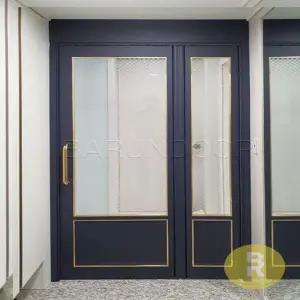 10번 폴딩스윙중문 고시형 네이비 투명망입(부식)강화유리