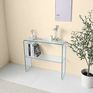 (수도권무료) (수도권무료)12T강화유리 투명800 라운드 콘솔 선반 수납 테이블 U406