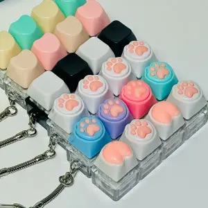 LED 클리커 키캡키링 키보드키링 딸깍이 4구