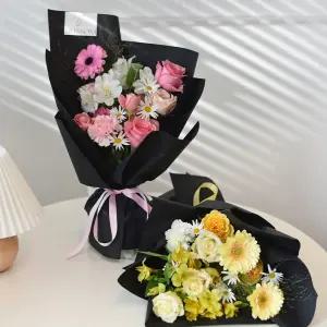 생화 블랙 꽃다발 꽃선물 시크한 꽃다발 기념일 여자친구 선물